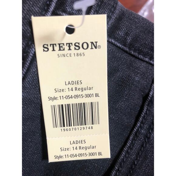 Stetson High Rise Straight Black Jeans Regular 14 - Picture 3 of 4